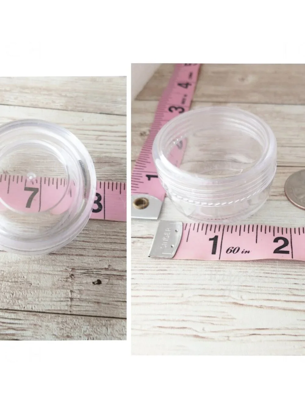 Mini Clear Plastic Jars 8 Pack 0.75oz Screw Top Lid Travel Makeup Lotion Storage